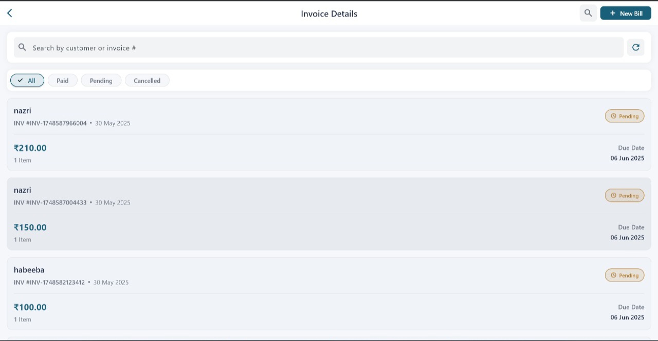 Client management screen of Vila PRO